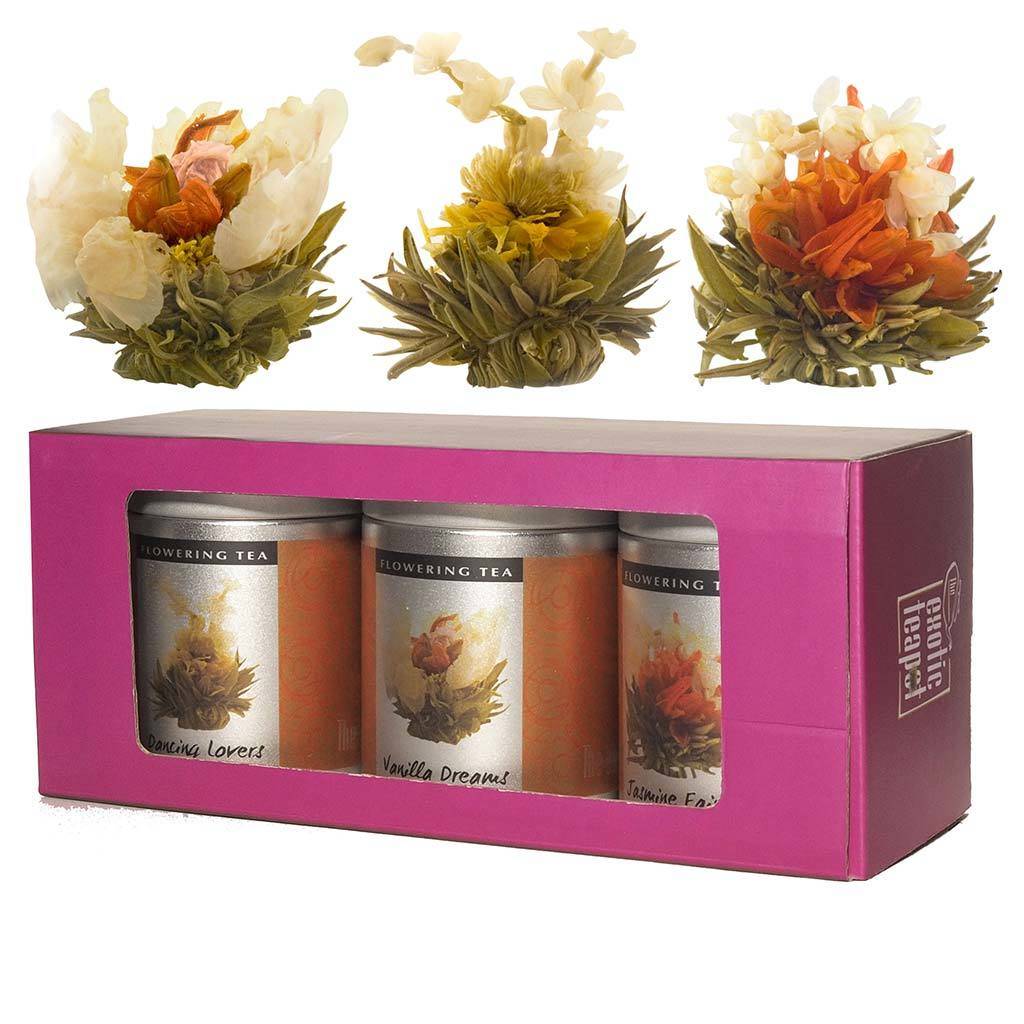 flowering tea triple selection gift box by the exotic teapot