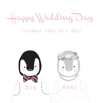 Penguin Wedding Day Greeting Card, 2 of 2