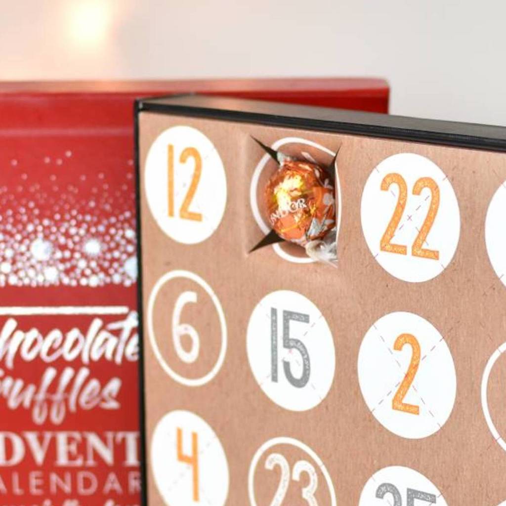 Personalised Chocolate Truffles Advent Calendar Box By