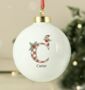 Personalised Initial Little Robin Bauble, thumbnail 2 of 6