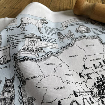 London Dog Map Tea Towel, 2 of 9