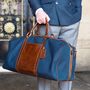 Canvas/Leather Large Luggage Bag. ' The Giovane L', thumbnail 1 of 10
