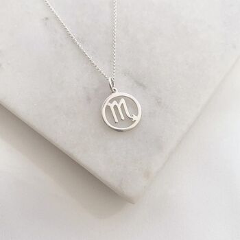 Sterling Silver Zodiac Charm Necklace – Scorpio, 2 of 6