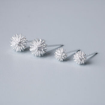 Sterling Silver Dandelion Stud Earrings, 4 of 6