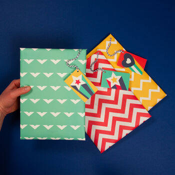 Scandi Disco Green Gift Wrap And Tags, 4 of 4