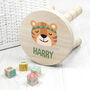 Personalised Cute Tiger Kids Wooden Stool, thumbnail 2 of 6