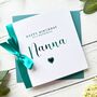 Personalised Teal Foil Birthday Card Any Name, thumbnail 4 of 8
