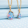 Hand Painted Forget Me Not Pendant Necklaces, thumbnail 2 of 7