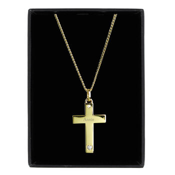 Personalised 9ct Gold Cross Necklace, 3 of 6