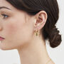 Gold Honey Bee Huggie Earrings, thumbnail 2 of 9