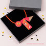 Neon Statement Earrings, Pink And Orange Acrylic Jewellery, thumbnail 5 of 6