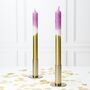 Handmade Pink And Gold Dipped Glitter Candlesticks Pair, thumbnail 1 of 2