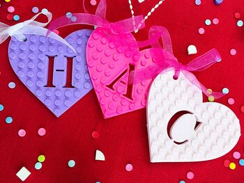 Heart Shaped Lego® Compatible Decoration, 3 of 5