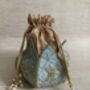 Light Blue Handcrafted Raw Silk Potli Bag/Wrist Bag, thumbnail 7 of 9