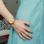 Pink Stripe Cloth Summer Wristwatch For Women, thumbnail 3 of 9