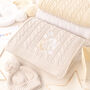 Personalised White Baby Blanket – Moon And Stars Initial Embroidery, thumbnail 2 of 11