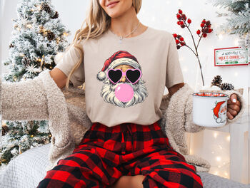 Retro Bubblegum Santa Christmas T Shirt, 7 of 8