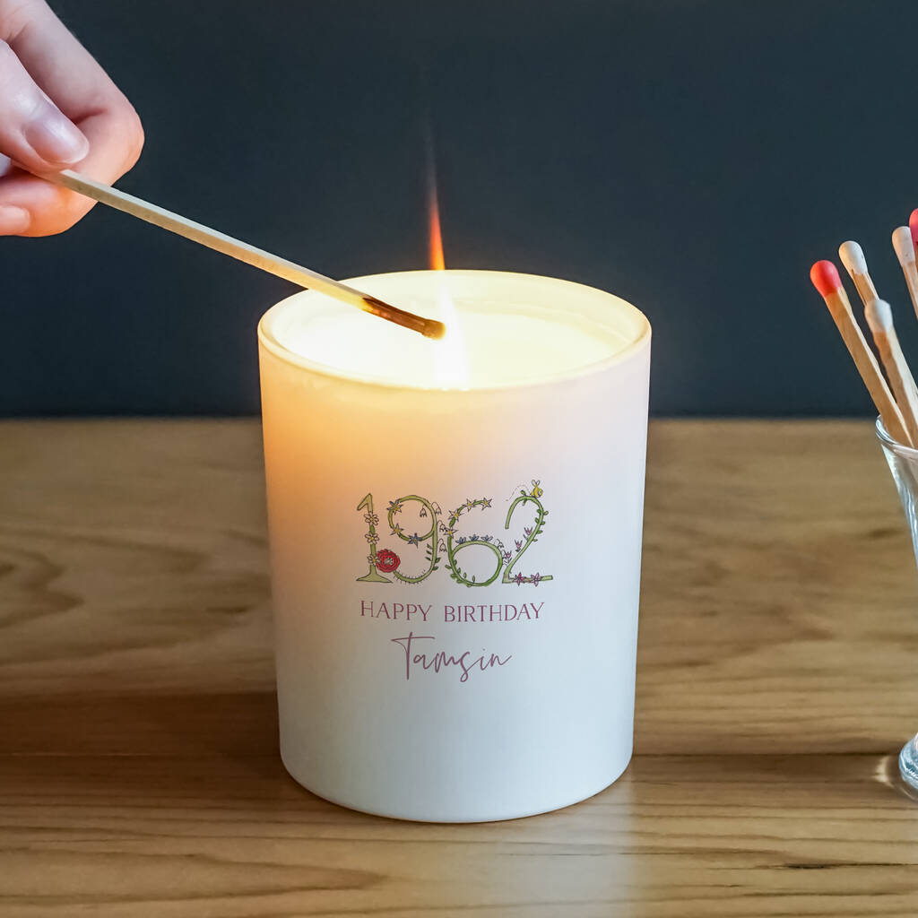 Personalised 60th Birthday Vintage Glass Candle By This Is Nessie