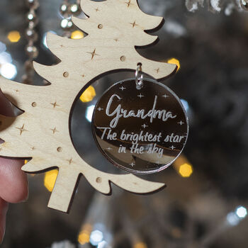 Memorial Christmas Tree With Mirror Bauble Decoration, 2 of 5