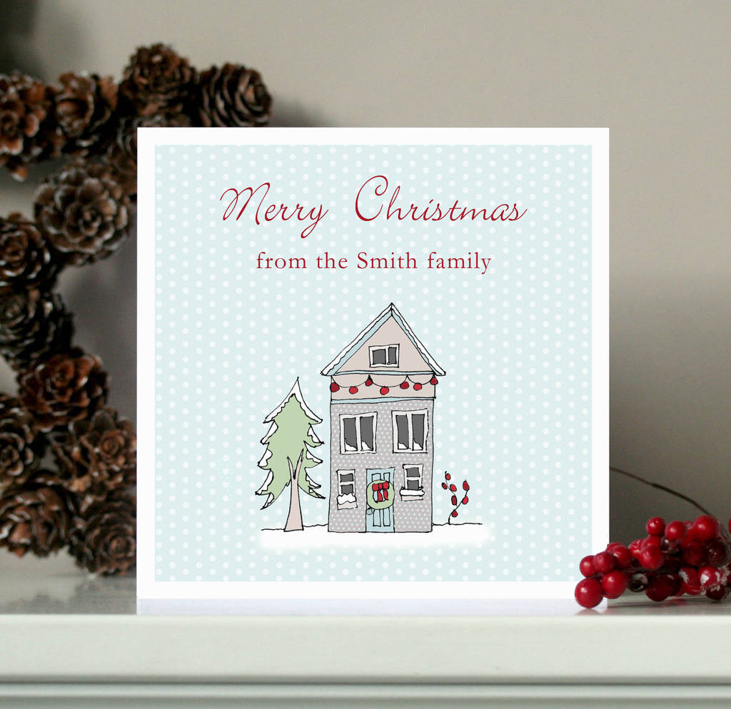 Pack Of Five Or 10 Family Home Christmas Cards