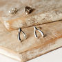 Wishbone Sterling Silver Stud Earrings, thumbnail 3 of 12