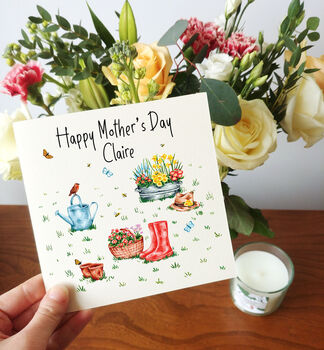 Floral Garden And Wellies Mother's Day Card, 3 of 6