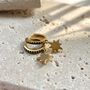 North Star Charm Cubic Zirconia Hoop Earrings, thumbnail 3 of 4