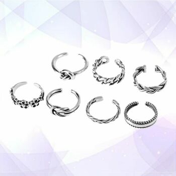 Seven And Four Pcs Bohemian Adjustable Toe Ring Set, 5 of 6