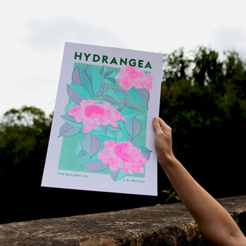 Hydrangea Floral Illustration Riso Print, 3 of 5