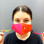 Kids Denim Face Mask With Rainbow Tie, thumbnail 5 of 11