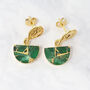 Statement Emerald May Birthstone Hammered Earrings, thumbnail 1 of 5