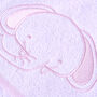 Personalised Pink Elephant Hooded Baby Towel, thumbnail 9 of 11