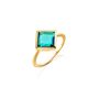 Aqua Green Quartz Square Ring In Gold Vermeil Plated, thumbnail 2 of 7