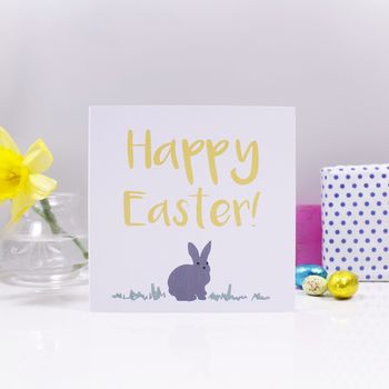 'Happy Easter' Bunny Easter Card, 2 of 3