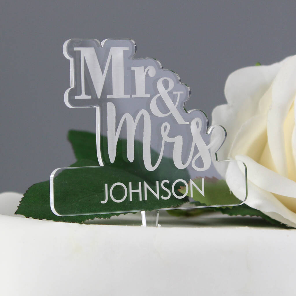 Personalised Mr And Mrs Acrylic Cake Topper By Creativity By Felicity