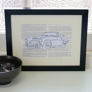 Personalised Austin Healey Embroidered Artwork, 3 of 5