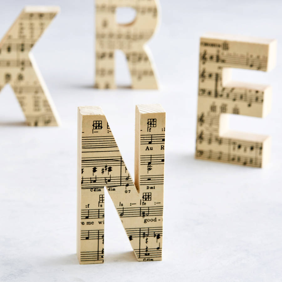 Music Lover Wooden Letter Personalised Gift, 1 of 7