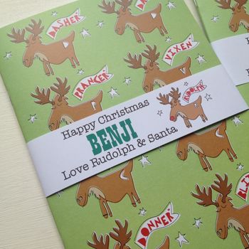 Children's Christmas Personalised Reindeer Notebook, 4 of 9