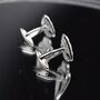 Sailboat Silver Cufflinks Gift For Men 316 L Stainless Steel Nautical Accessory, thumbnail 3 of 6