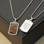 Personalised Men's Tiger's Eye Dog Tag Necklace, thumbnail 1 of 8