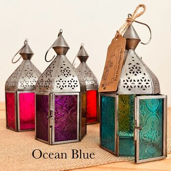 Moroccan Style Lantern Tea Light Holder Silver, 2 of 8