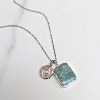 The Duo Amazonite Necklace, Silver, 3 of 12