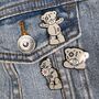 Tatty Teddy With Flower Enamel Pin, thumbnail 3 of 4