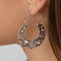 Vintage Boho Floral Hoop Earrings, thumbnail 1 of 6