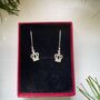 Sterling Silver Crown Drop Earrings, thumbnail 5 of 5