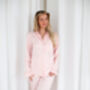 Embroidered 'Bride' Matt Satin Button Through Pyjamas, thumbnail 10 of 12