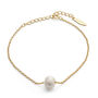 Dainty 14 K Gold Pearl Bracelet, thumbnail 2 of 4