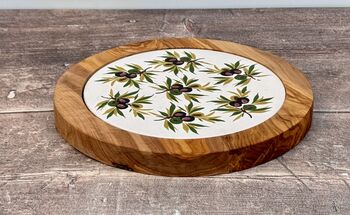 Olive Patterned Olive Wood Serving/Cheese Board, 2 of 4