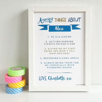 Personalised Amazing Things About A Brother Print, 2 of 4