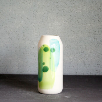 Ceramic Bud Vase With Eucalyptus Leaf Design, 2 of 4